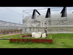 Rumah kaca multi-span dengan gigi gergaji